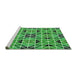 Sideview of Machine Washable Transitional Green Rug, wshpat2075grn