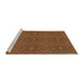 Sideview of Machine Washable Transitional Red Brown Rug, wshpat2076brn