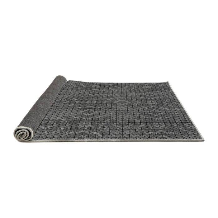 Thickness of Patterned Dark Gray Black Rug, pat2076gry