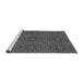 Sideview of Machine Washable Transitional Dark Gray Black Rug, wshpat2076gry