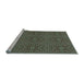 Sideview of Machine Washable Transitional Khaki Green Rug, wshpat2076lblu