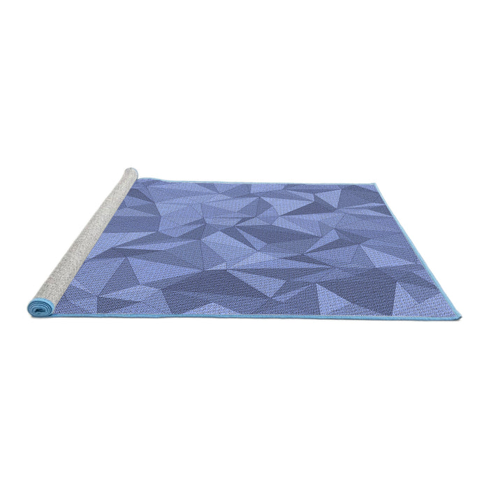 Sideview of Machine Washable Transitional Sky Blue Rug, wshpat2077blu