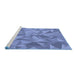 Sideview of Machine Washable Transitional Sky Blue Rug, wshpat2077blu