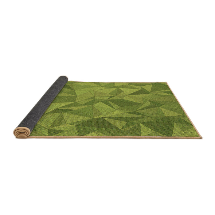 Thickness of Patterned Pistachio Green Rug, pat2077brn