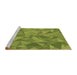 Sideview of Machine Washable Transitional Pistachio Green Rug, wshpat2077brn