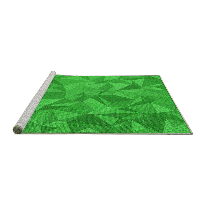 Sideview of Machine Washable Transitional Lime Green Rug, wshpat2077grn