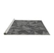 Sideview of Machine Washable Transitional Gunmetal Gray Rug, wshpat2077gry