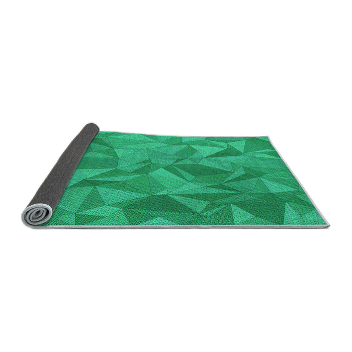 Thickness of Patterned Medium Spring Green Rug, pat2077lblu