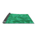 Thickness of Patterned Medium Spring Green Rug, pat2077lblu