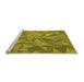 Sideview of Machine Washable Transitional Dark Yellow Green Rug, wshpat2077org