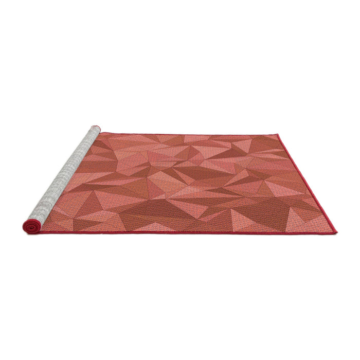 Sideview of Machine Washable Transitional Tomato Red Rug, wshpat2077rd