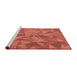 Sideview of Machine Washable Transitional Tomato Red Rug, wshpat2077rd