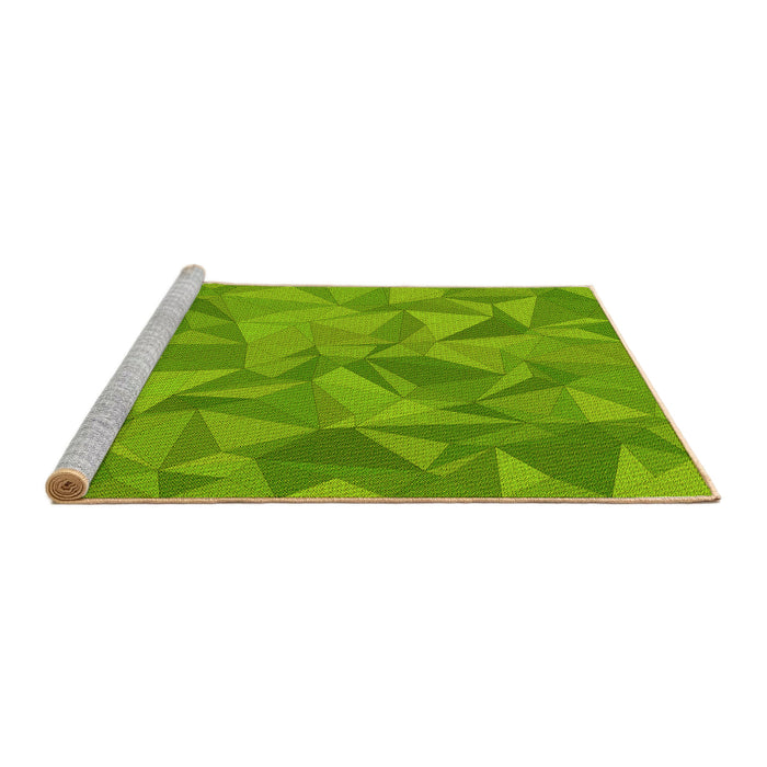 Sideview of Machine Washable Transitional Dark Lime Green Rug, wshpat2077yw