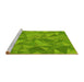 Sideview of Machine Washable Transitional Dark Lime Green Rug, wshpat2077yw