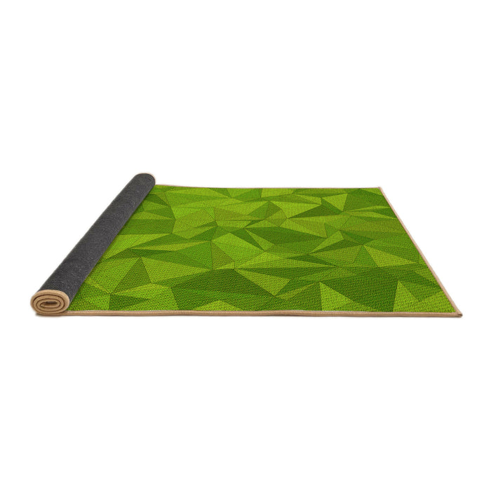 Thickness of Patterned Dark Lime Green Rug, pat2077yw