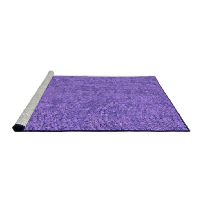 Sideview of Machine Washable Transitional Purple Mimosa Purple Rug, wshpat2078pur