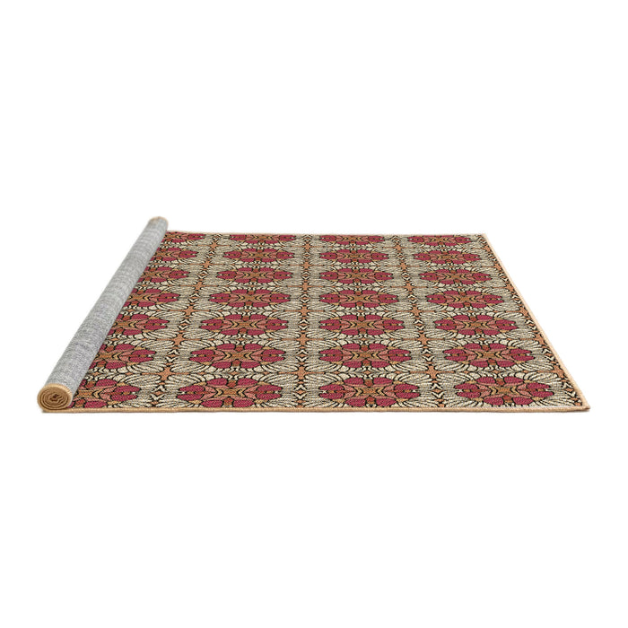 Sideview of Machine Washable Transitional Brown Sugar Brown Rug, wshpat2079brn