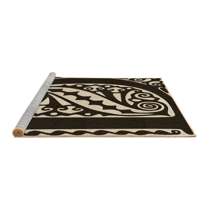 Sideview of Machine Washable Transitional Camel Brown Rug, wshpat208brn