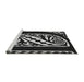 Sideview of Machine Washable Transitional Black Rug, wshpat208gry