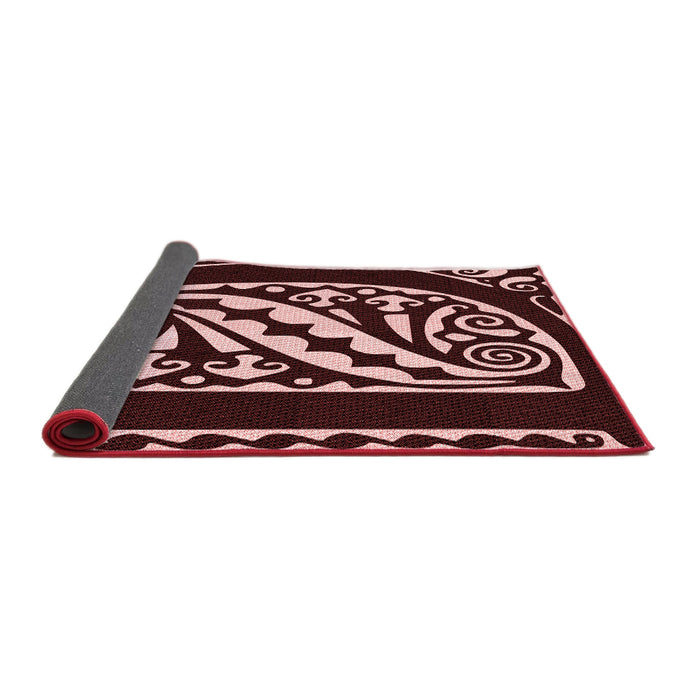 Thickness of Patterned Chocolate Brown Rug, pat208rd