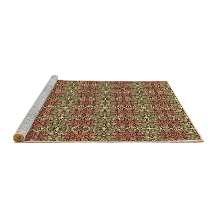 Sideview of Machine Washable Transitional Red Brown Rug, wshpat2081brn