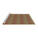 Sideview of Machine Washable Transitional Red Brown Rug, wshpat2081brn