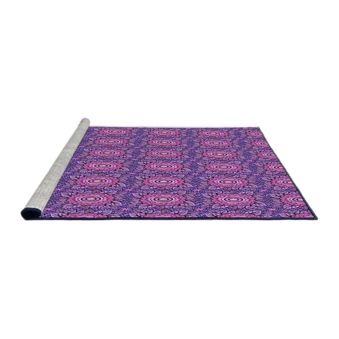 Sideview of Machine Washable Transitional Dark Magenta Purple Rug, wshpat2082pur