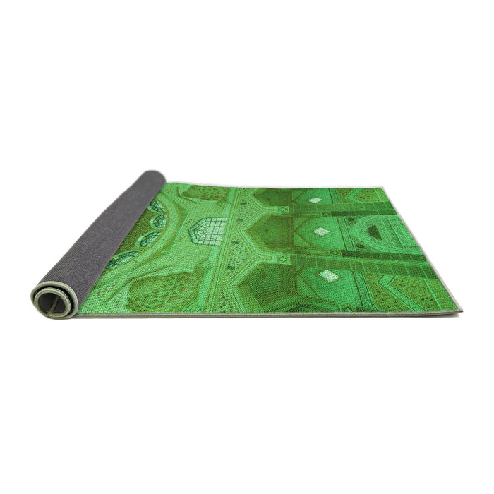 Thickness of Patterned Neon Green Rug, pat2083grn