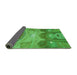 Thickness of Patterned Neon Green Rug, pat2083grn