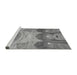 Sideview of Machine Washable Transitional Grey Gray Rug, wshpat2083gry