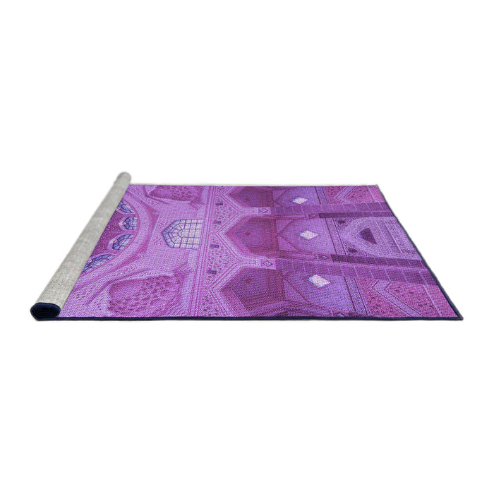 Sideview of Machine Washable Transitional Purple Rug, wshpat2083pur