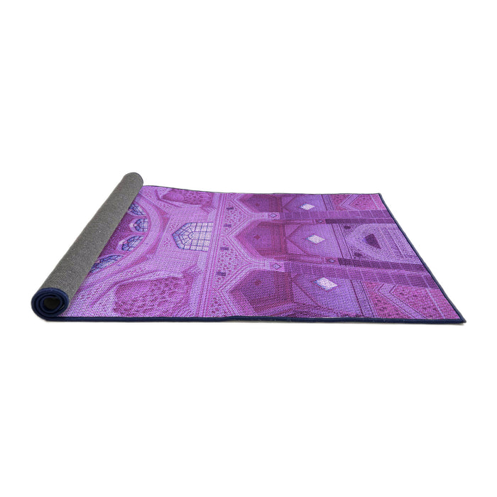 Thickness of Patterned Purple Rug, pat2083pur