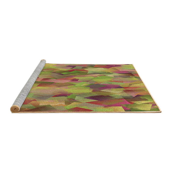 Sideview of Machine Washable Transitional Chestnut Red Rug, wshpat2084brn