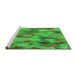 Sideview of Machine Washable Transitional Dark Lime Green Rug, wshpat2084grn