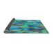 Thickness of Patterned Dark Turquoise Green Rug, pat2084lblu