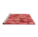 Sideview of Machine Washable Transitional Red Rug, wshpat2084rd