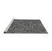 Sideview of Machine Washable Transitional Gunmetal Gray Rug, wshpat2085gry