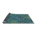 Thickness of Patterned Charcoal Blue Rug, pat2085lblu