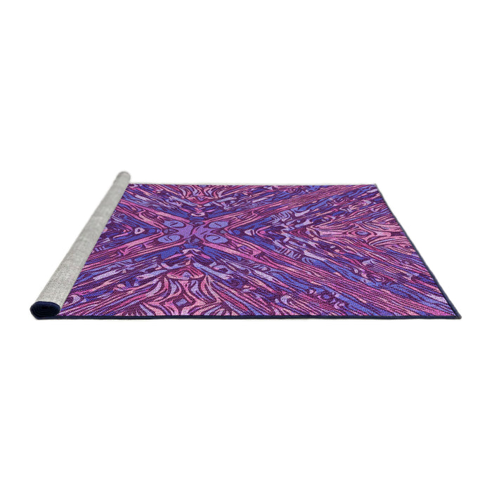 Sideview of Machine Washable Transitional Dark Magenta Purple Rug, wshpat2085pur