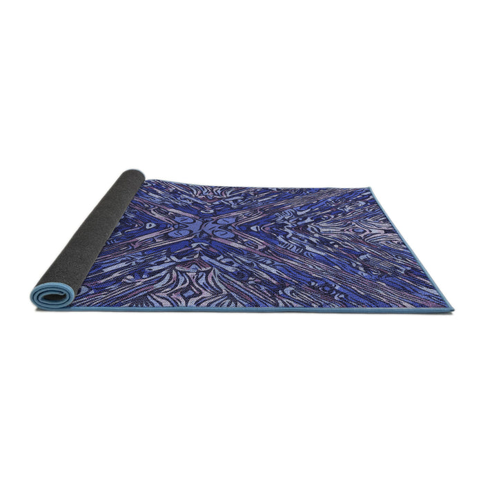 Thickness of Patterned Blue Rug, pat2086blu