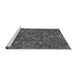 Sideview of Machine Washable Transitional Dark Gray Black Rug, wshpat2086gry