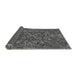 Thickness of Patterned Dark Gray Black Rug, pat2086gry