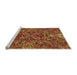 Sideview of Machine Washable Transitional Orange Rug, wshpat2086org