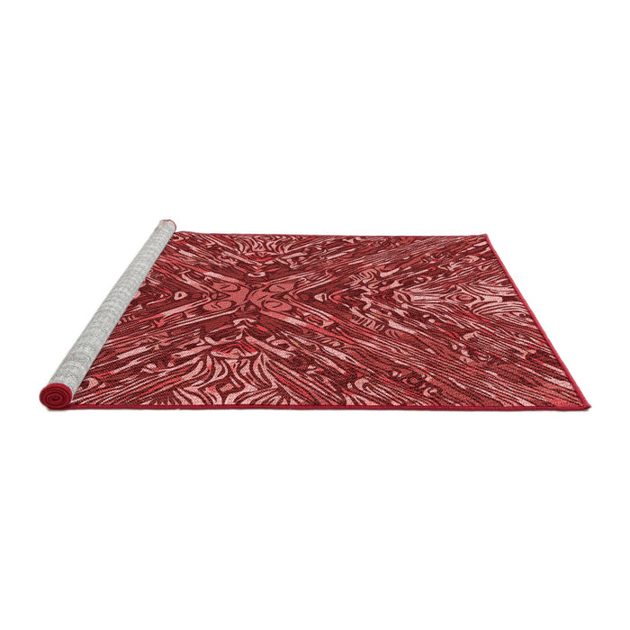 Sideview of Machine Washable Transitional Red Rug, wshpat2086rd