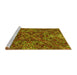 Sideview of Machine Washable Transitional Saffron Red Rug, wshpat2086yw