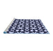 Sideview of Machine Washable Transitional Night Blue Rug, wshpat2087blu