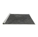 Sideview of Machine Washable Transitional Platinum Gray Rug, wshpat2088gry