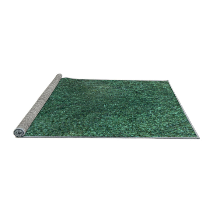 Sideview of Machine Washable Transitional Medium Forest Green Rug, wshpat2088lblu