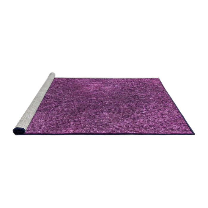 Sideview of Machine Washable Transitional Dark Magenta Purple Rug, wshpat2088pur