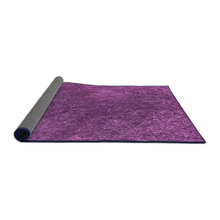 Thickness of Patterned Dark Magenta Purple Rug, pat2088pur
